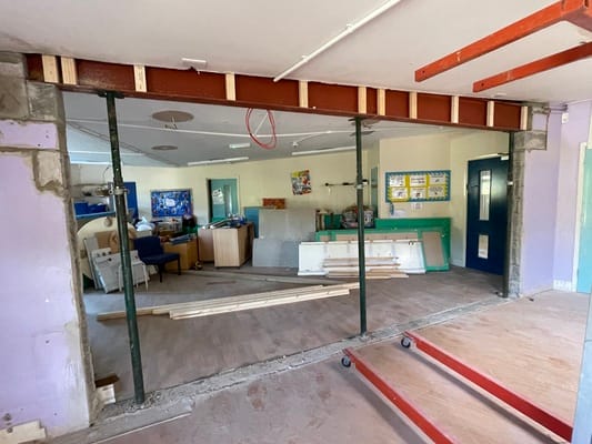Load Bearing Wall Removal and RSJ installation Elementry School in Bristol